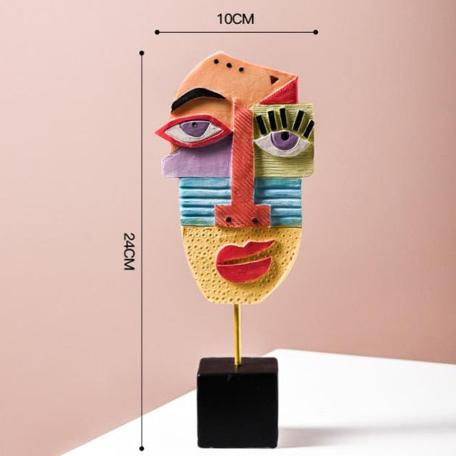 Abstract Pop-Art Gezicht Thuis Beeldhouwwerk