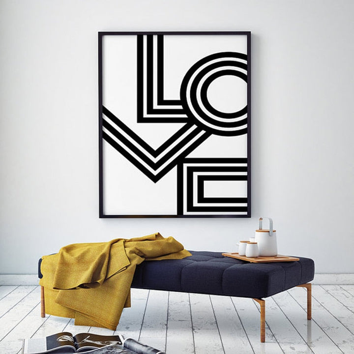 Love Wandkunst Minimalistisch - Canvas Wandkunst Schilderij