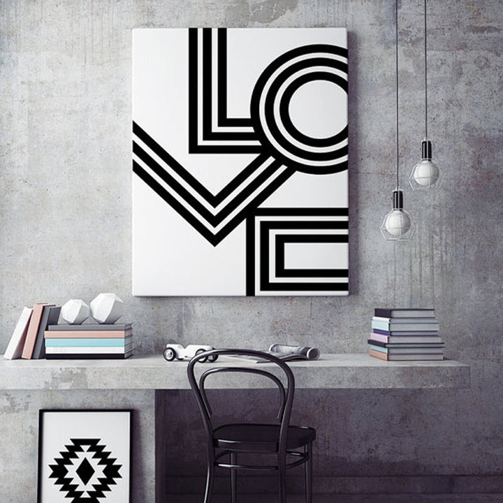 Love Wandkunst Minimalistisch - Canvas Wandkunst Schilderij