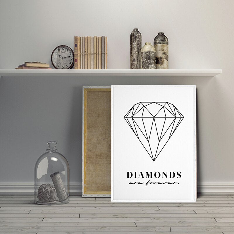 Diamonds Are Forever - Canvas Muurkunst Schilderij