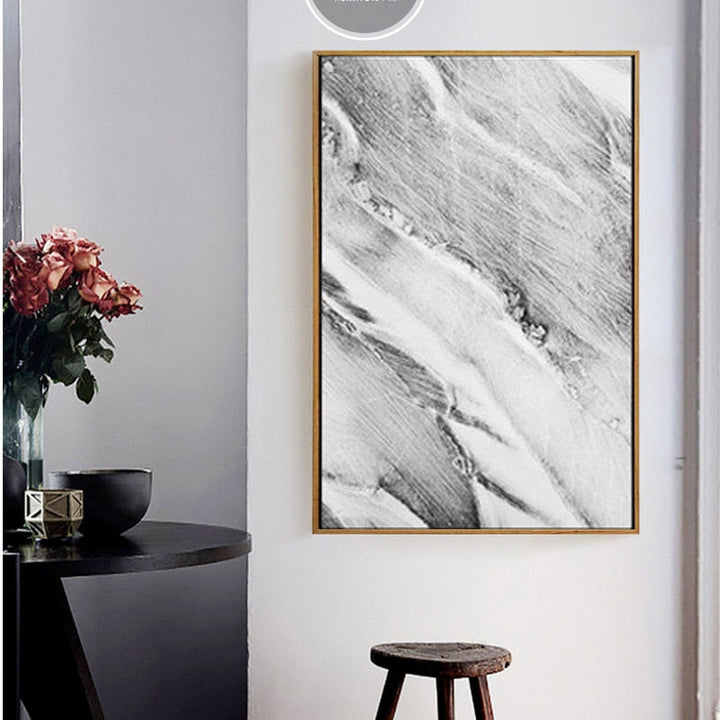 Grijs Marmer - Canvas Muurkunst Schilderij