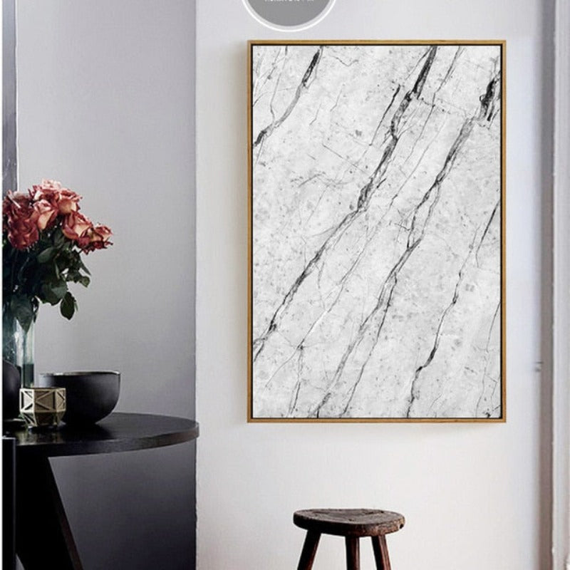 Grijs Marmer - Canvas Muurkunst Schilderij