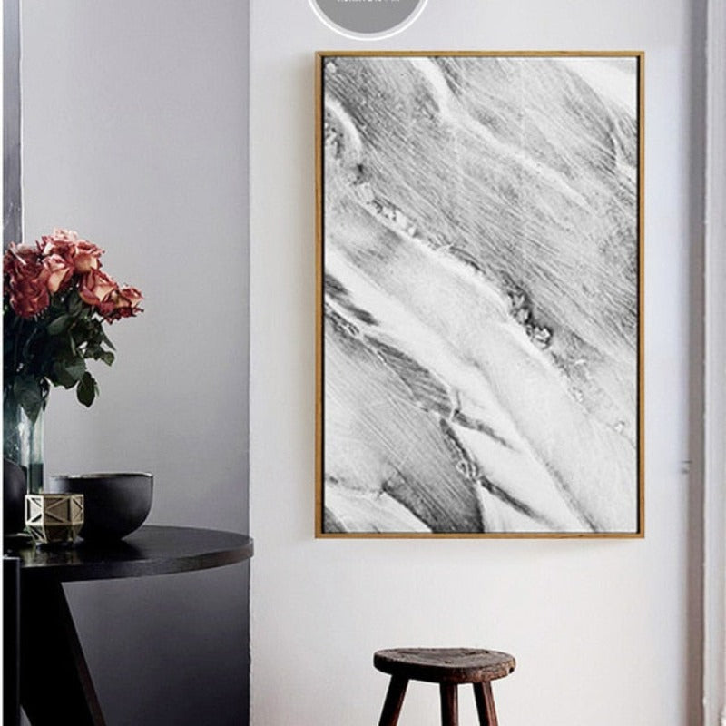Grijs Marmer - Canvas Muurkunst Schilderij