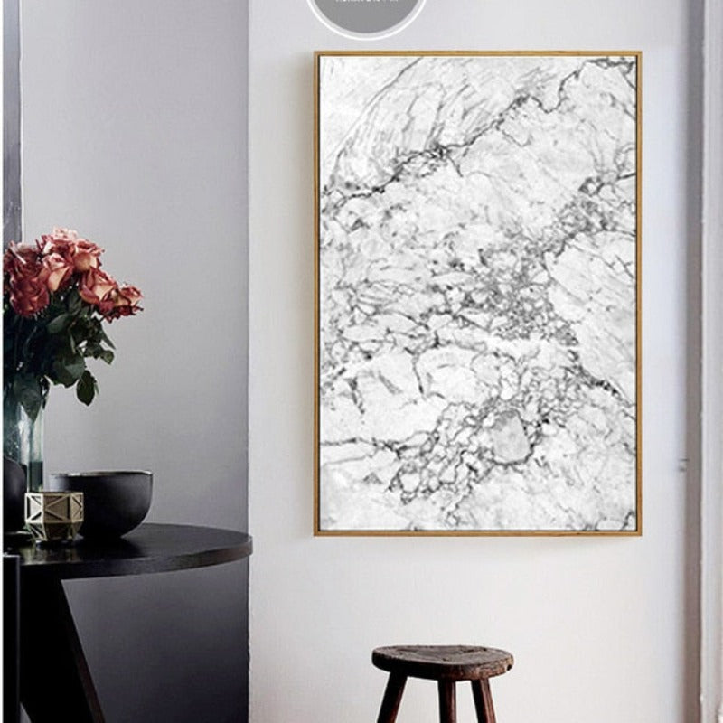 Grijs Marmer - Canvas Muurkunst Schilderij