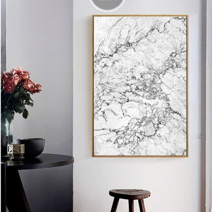 Grijs Marmer - Canvas Muurkunst Schilderij