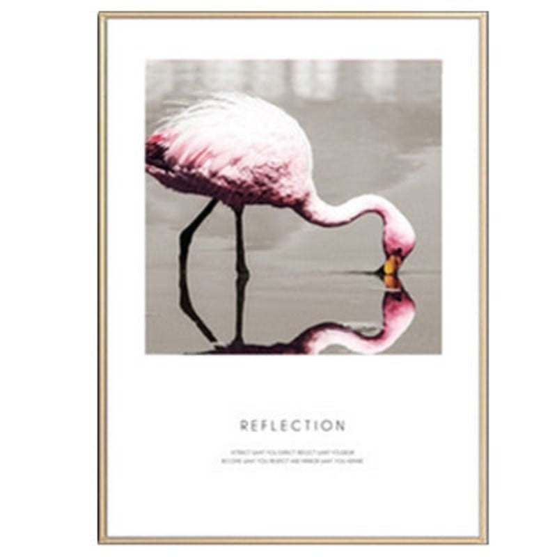 Flamingo In Landschap - Canvas Wandkunst Schilderij