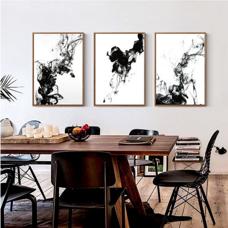 Dynamic Ink Stokes - Canvas Muurkunst Schilderij