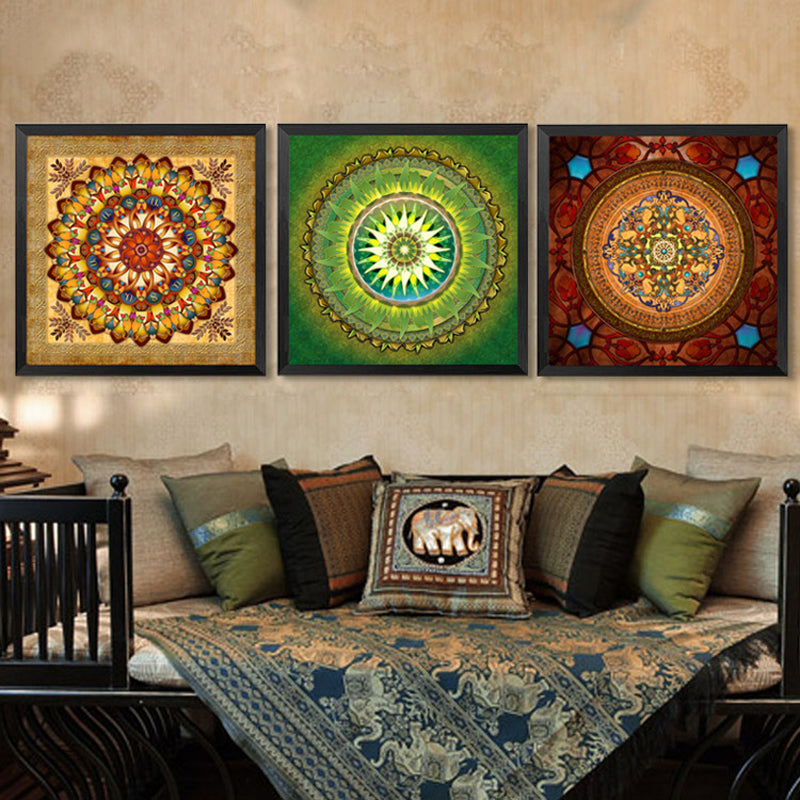 Mandala Ornament Thangka Yoga - Canvas Wandkunst Schilderij
