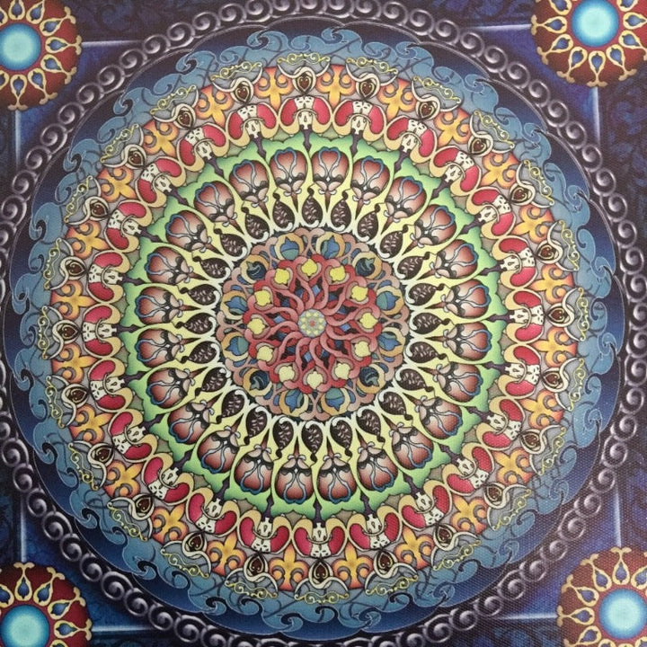 Mandala Ornament Thangka Yoga - Canvas Wandkunst Schilderij
