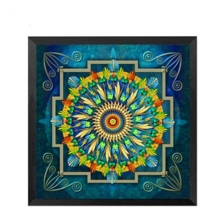 Mandala Ornament Thangka Yoga - Canvas Wandkunst Schilderij