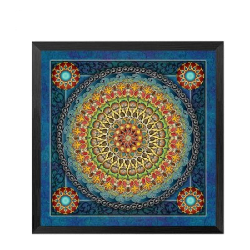 Mandala Ornament Thangka Yoga - Canvas Wandkunst Schilderij
