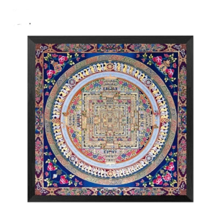 Mandala Ornament Thangka Yoga - Canvas Wandkunst Schilderij