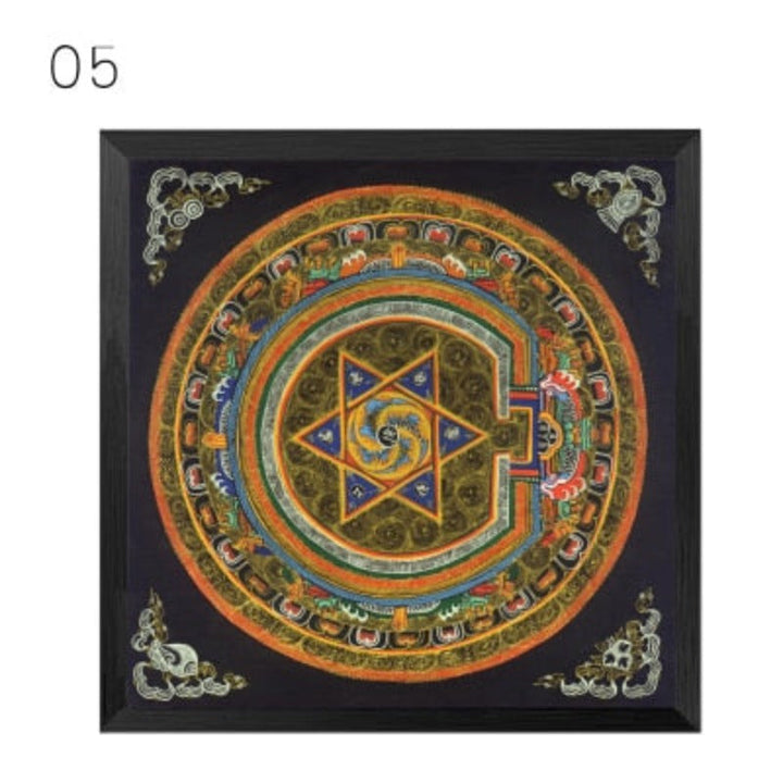 Mandala Ornament Thangka Yoga - Canvas Wandkunst Schilderij