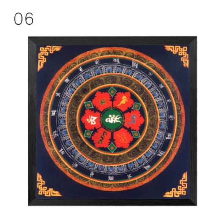 Mandala Ornament Thangka Yoga - Canvas Wandkunst Schilderij