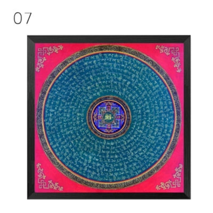 Mandala Ornament Thangka Yoga - Canvas Wandkunst Schilderij