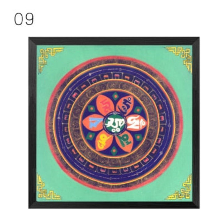 Mandala Ornament Thangka Yoga - Canvas Wandkunst Schilderij
