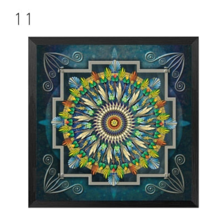 Mandala Ornament Thangka Yoga - Canvas Wandkunst Schilderij