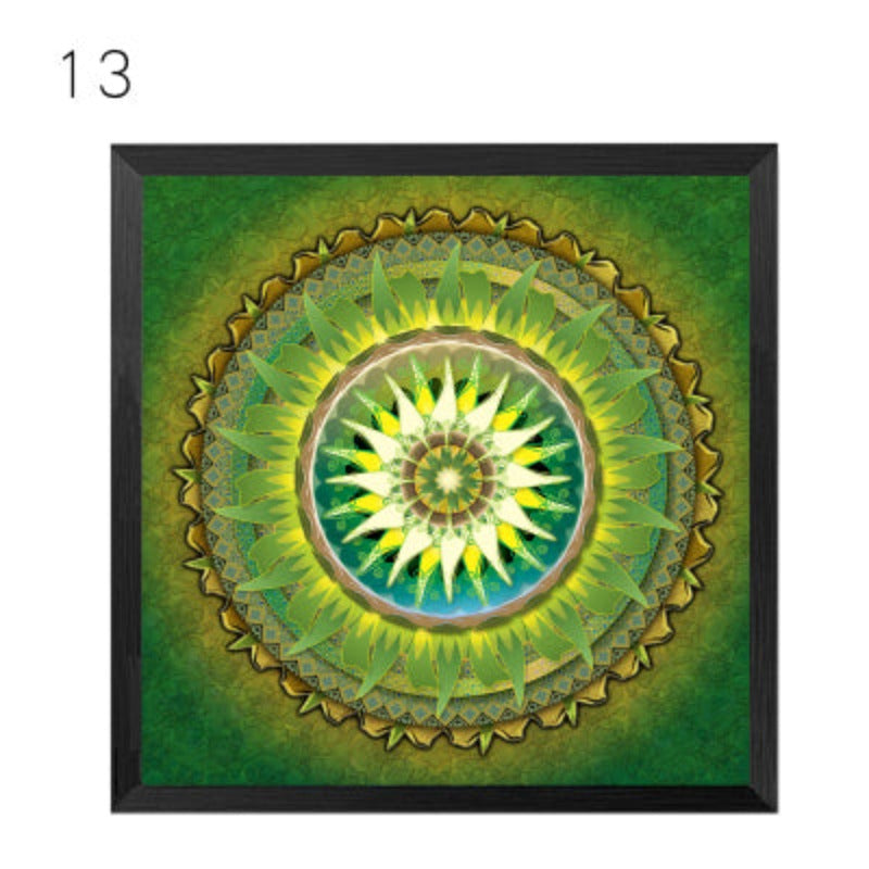 Mandala Ornament Thangka Yoga - Canvas Wandkunst Schilderij