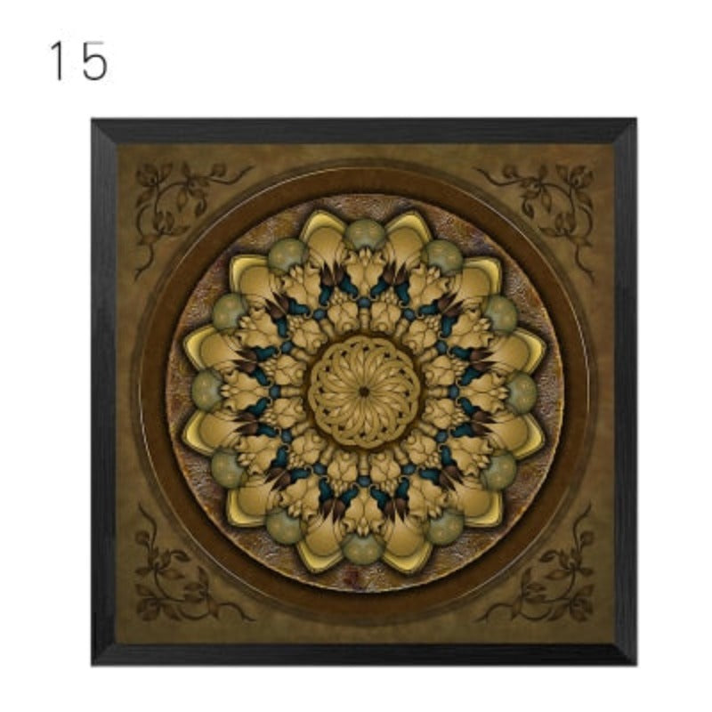Mandala Ornament Thangka Yoga - Canvas Wandkunst Schilderij