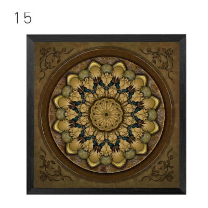 Mandala Ornament Thangka Yoga - Canvas Wandkunst Schilderij