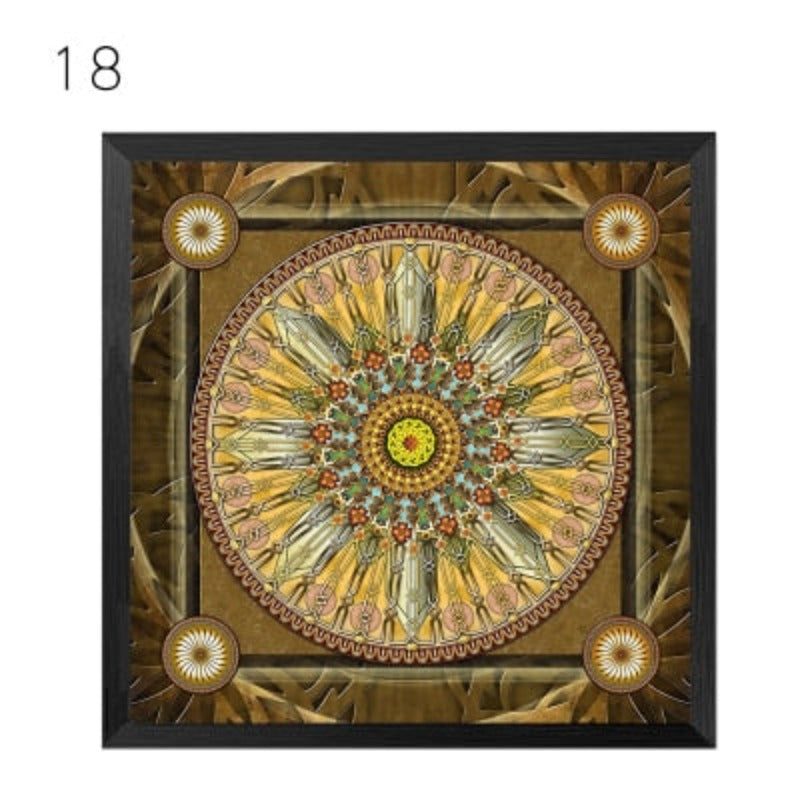 Mandala Ornament Thangka Yoga - Canvas Wandkunst Schilderij