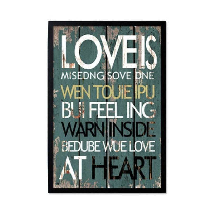 Vintage Europa Poster Love - Canvas Muurkunst Schilderij