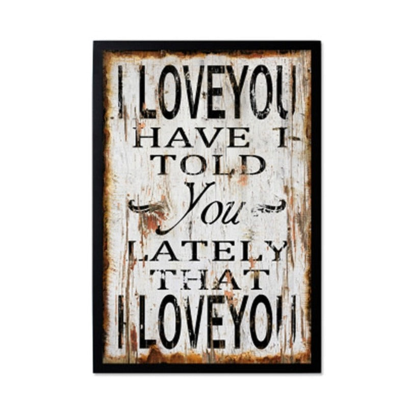 Vintage Europa Poster Love - Canvas Muurkunst Schilderij