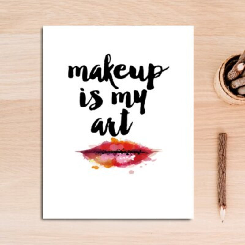 Fashion Makeup Girl Decoratieve - Canvas Wandkunst Schilderij