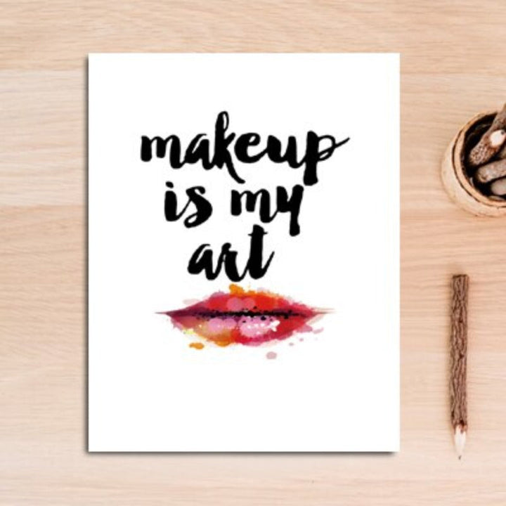 Fashion Makeup Girl Decoratieve - Canvas Wandkunst Schilderij
