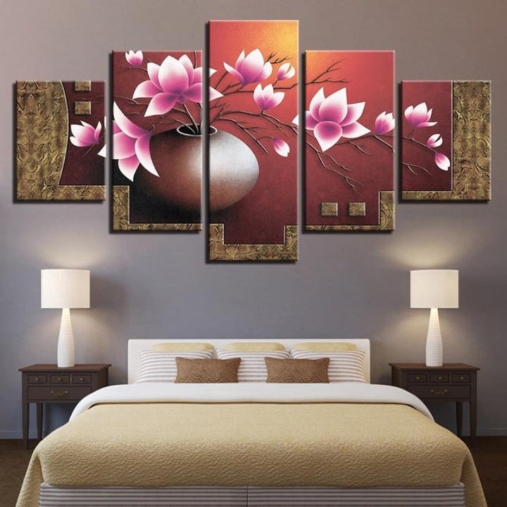 Magnolia Bloemen - Canvas Muur Art Schilderij