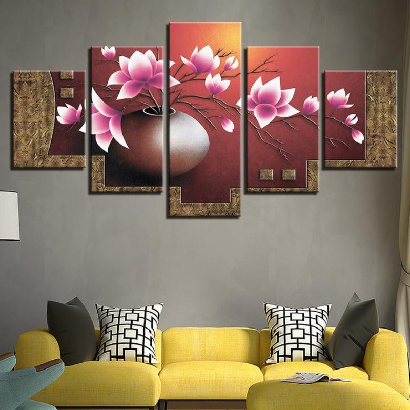 Magnolia Bloemen - Canvas Muur Art Schilderij