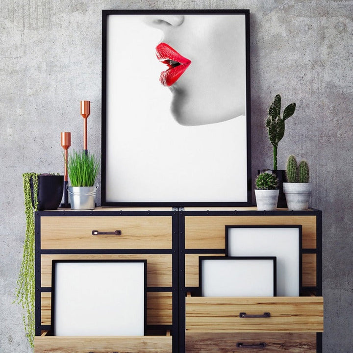 Make-up Lipstick - Canvas Muurkunst Schilderij