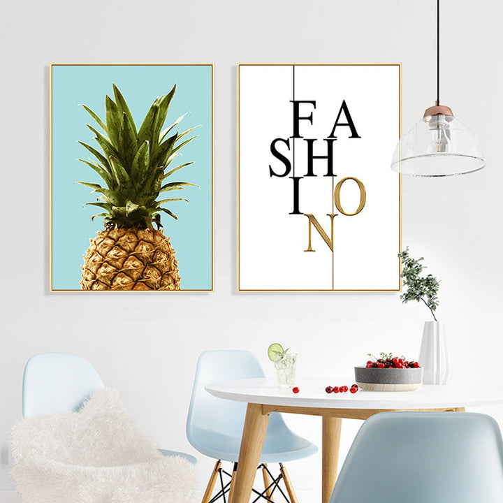 Letters Ananas Canvas Muur Kunst Schilderij