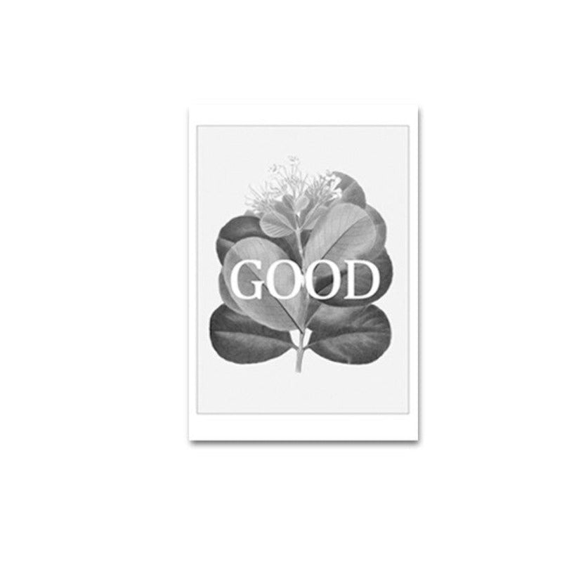 Grijze Bloemen Geometrische Nordic Prints Poster - Canvas Wanddecoratie Schilderij