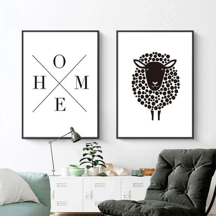 Minimalistische zwart-wit inspirerende letters - canvas wandkunst schilderij