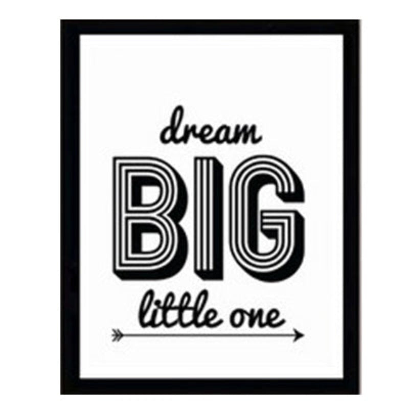 Minimalistische zwart-wit inspirerende letters - canvas wandkunst schilderij
