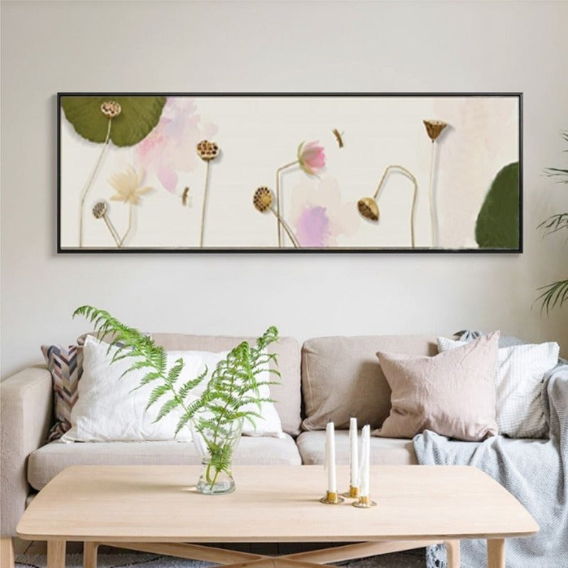 Traditionele Chinese Aquarel Lotus Sfeer - Canvas Wandkunst Schilderij
