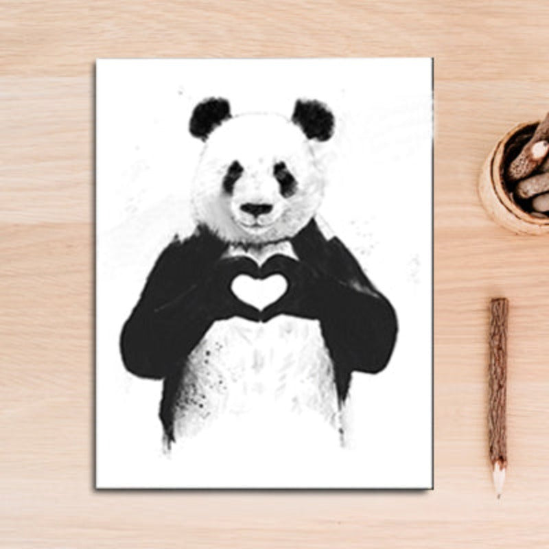 Lustiger Boxkampf-Panda Dier Banksy - Canvas Wandkunst Schilderij