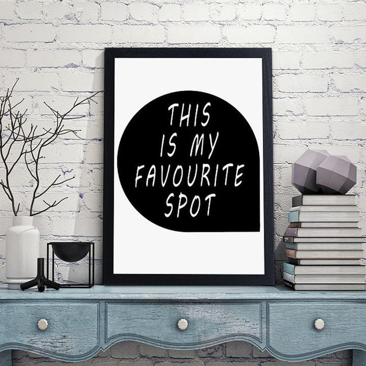 Minimalistische zwart-wit cartoonbeer kinderkamer decor - canvas wandkunst schilderij