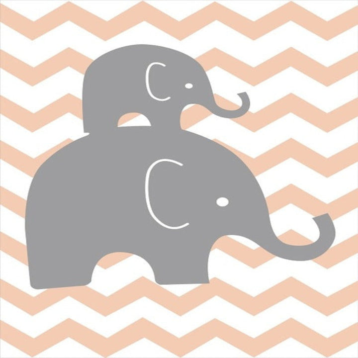 Sweet Elephants - Canvas Wanddecoratie Schilderij