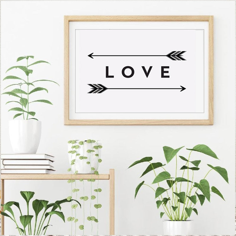 Love Arrow Print - Canvas Wandkunst Schilderij