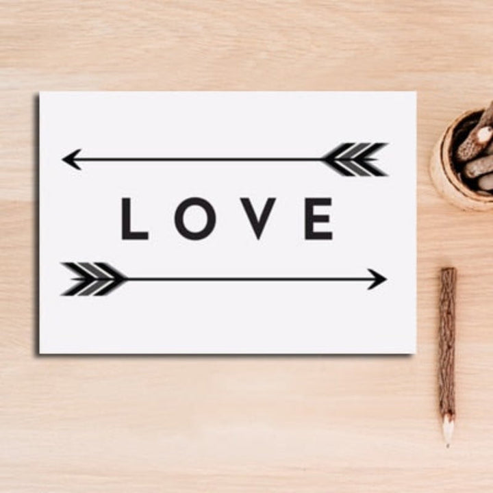 Love Arrow Print - Canvas Wandkunst Schilderij