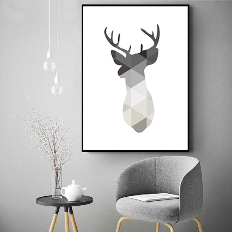 Minimalistische Geometrische Herten - Canvas Wandkunst Schilderij