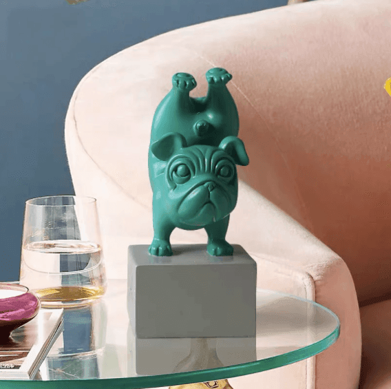 Hars Abstract Yoga Bulldog Beeld