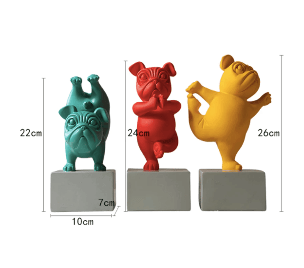 Hars Abstract Yoga Bulldog Beeld