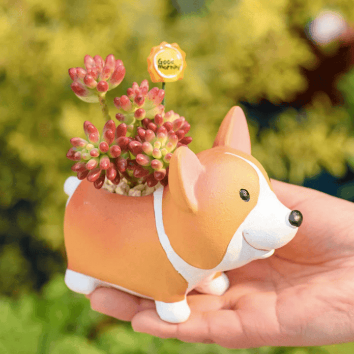 Harz Corgi Mini Plantenpot