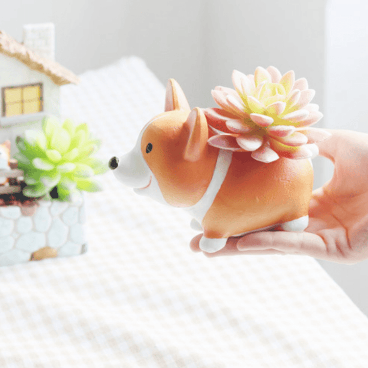 Harz Corgi Mini Plantenpot