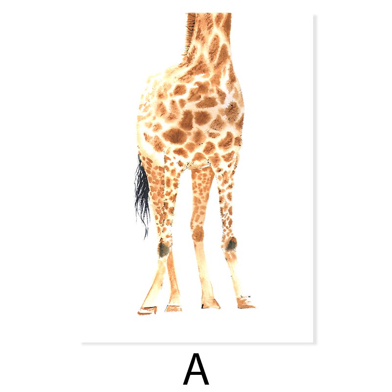 Schattige Giraffe Droom Aquarel - Canvas Wandkunst Druk