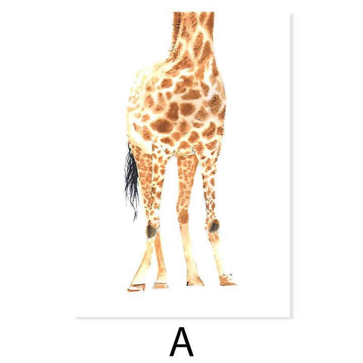 Schattige Giraffe Droom Aquarel - Canvas Wandkunst Druk
