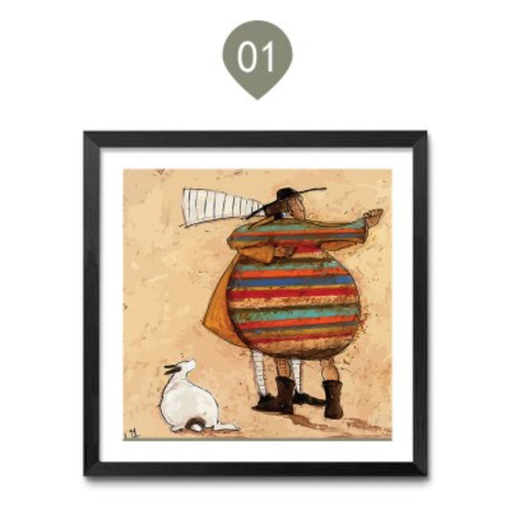 Vintage Noordse Abstracte Landschap - Canva Muur Kunst Print